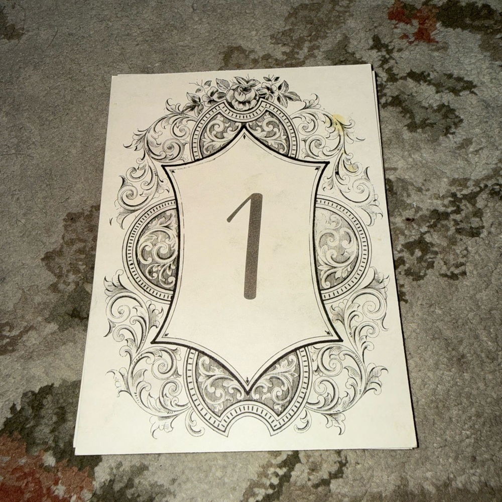 Elegant Black and White Table Numbers